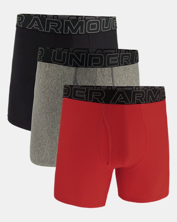 Men's UA Performance Tech™ 6" 3-Pack Boxerjock® in Red image number 2